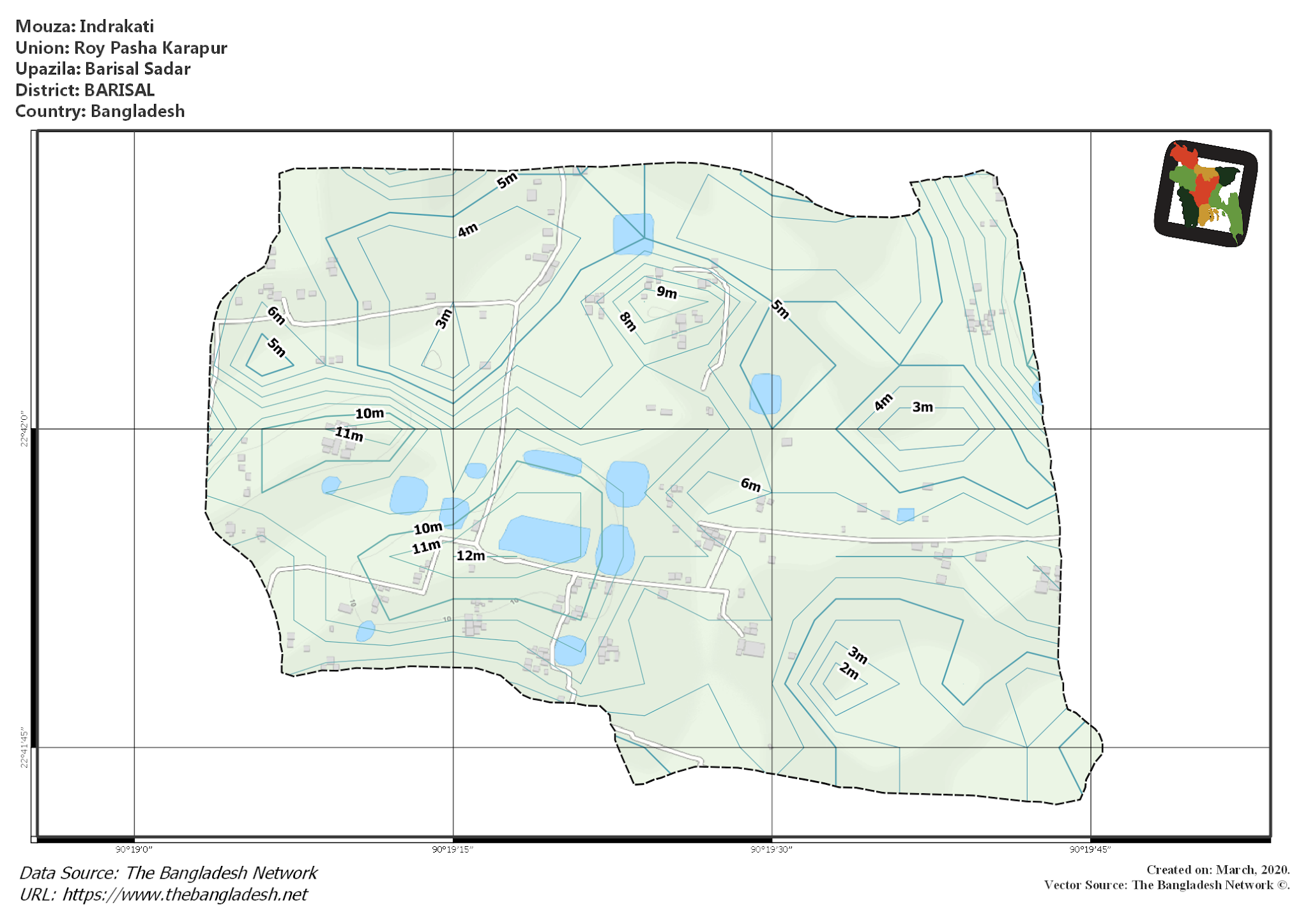 Map of Indrakati Mouza of Barisal Sadar Upazila, BARISAL Map of Indrakati Mouza of Barisal Sadar Upazila, BARISAL, Bangladesh.