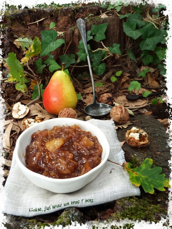 Confiture pas sage aux poires, noix, orange et whisky Goûte, j'ai