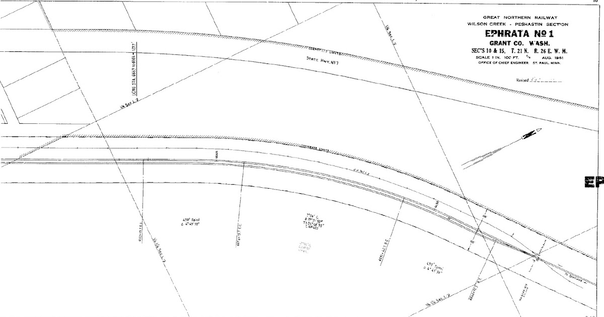 Big Bend Railroad History 1956 Ephrata Maps
