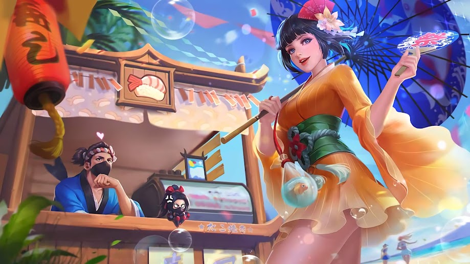 Kagura, Summer Festival, Hayabusa, Sushi Master, Skins, Mobile Legends
