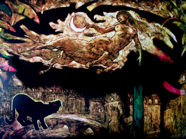 La Runa Mula (Mito amazónico del Perú). Pintura de Gino Ceccarelli