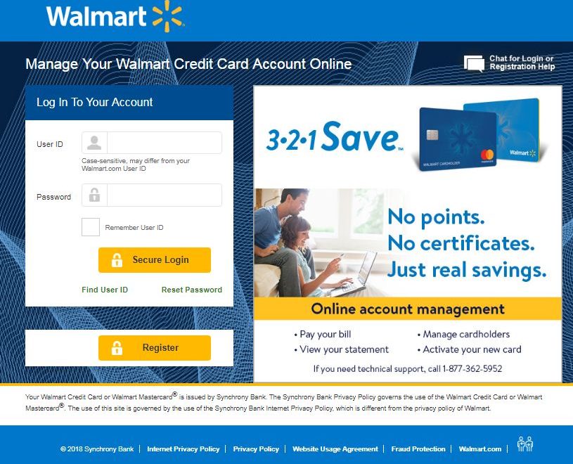 how to pay walmart credit card