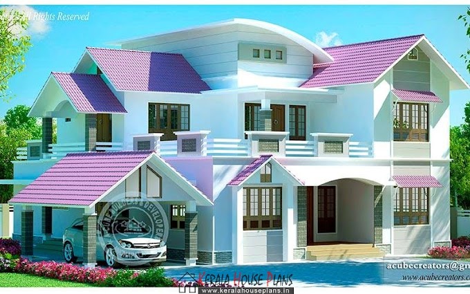 Double floor Kerala modern home design 2819 sq.ft