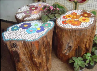 decoraciones lindas para el jardin con troncos cerámica