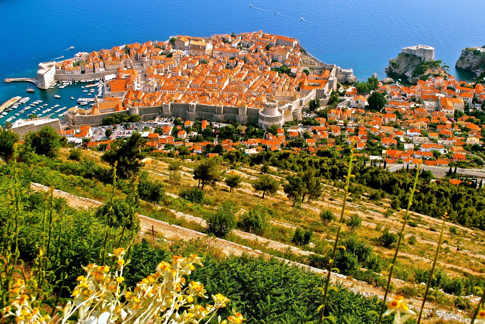 View of Dubrovnik from Mount Srdj 