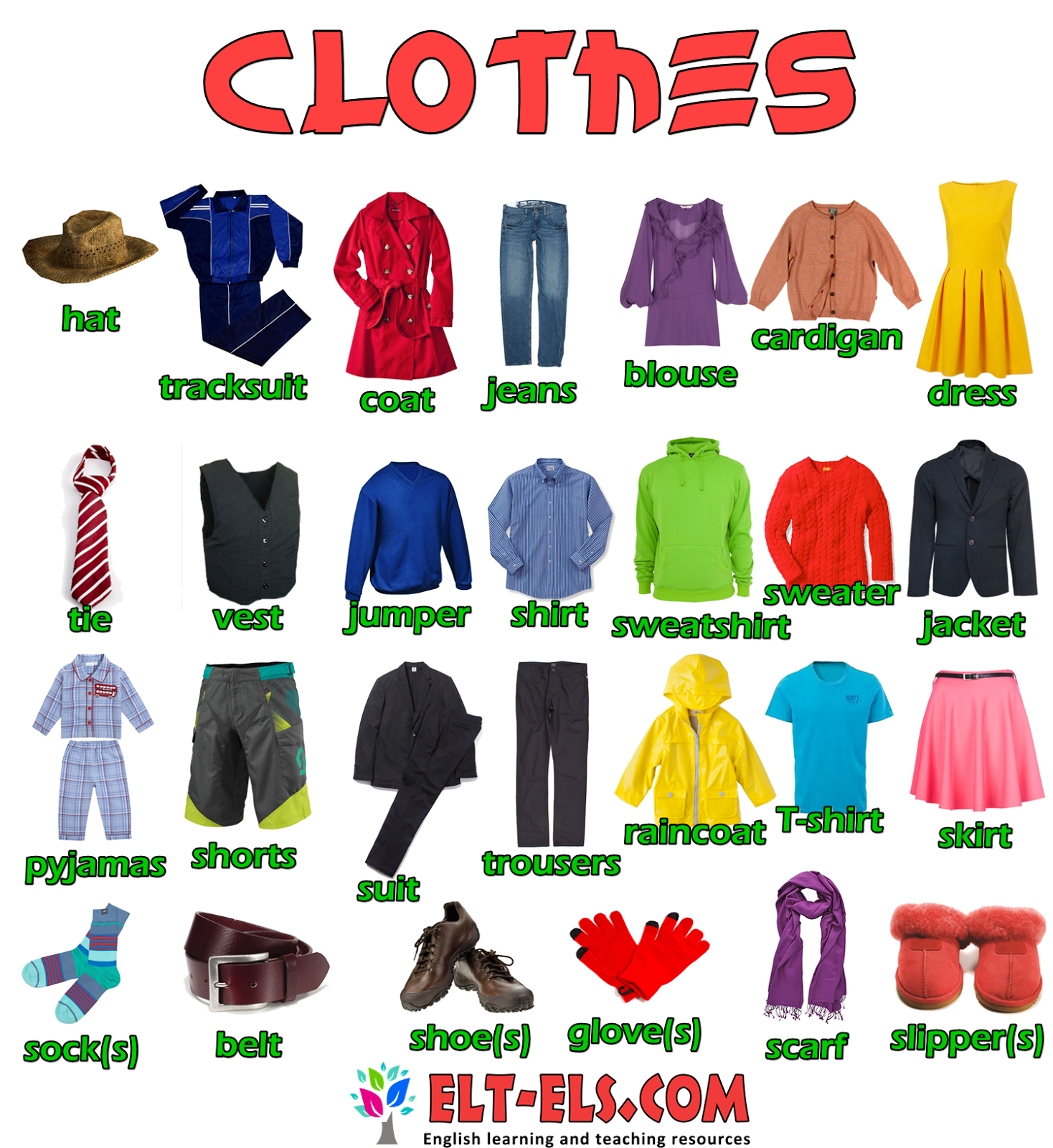Clothes and Jewels » Your Home English Classroom - English is great