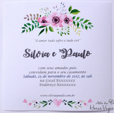 convite artesanal personalizado aniversário infantil 15 anos casamento moderno rústico floral aquarelado boho chic envelope papel kraft quadrado fita sisal noiva convite diferente delicado sofisticado papelaria personalizada