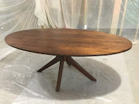 "Montego" Modern Oval Walnut Table Oval Table