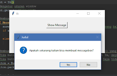 Cara Membuat Message Box Dengan Tkinter Python.