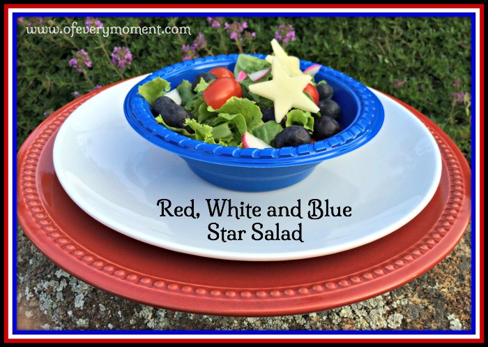 Red white and blue salad, July 4th menu, recipe