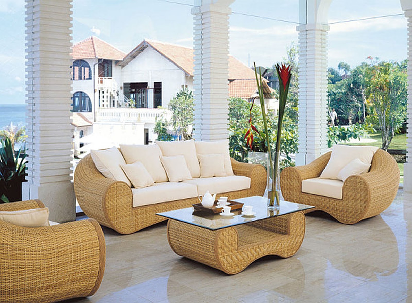 mimbre patio furniture