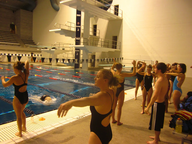 Whitman Swimming: One day out: warm-up and shaving