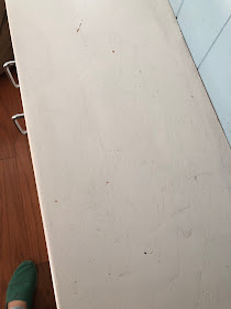BEFORE: Chipped up counter top