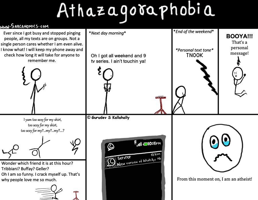 Athazagoraphobia, WhatsApp, Sarcanomics, Webcomics, Comics, 