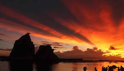 Sunset in Sawarna Beach Enjoy The Beauty of Sawarna Beach in Banten Indonesia