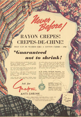 anti-shrink fabric ad from 1939