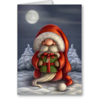Cute Lil Santa with a Gift - Funny Christmas Card