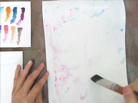 Pintando com Aquarela: Guarda-Chuva Pintando com Aquarela: Guarda-Chuva