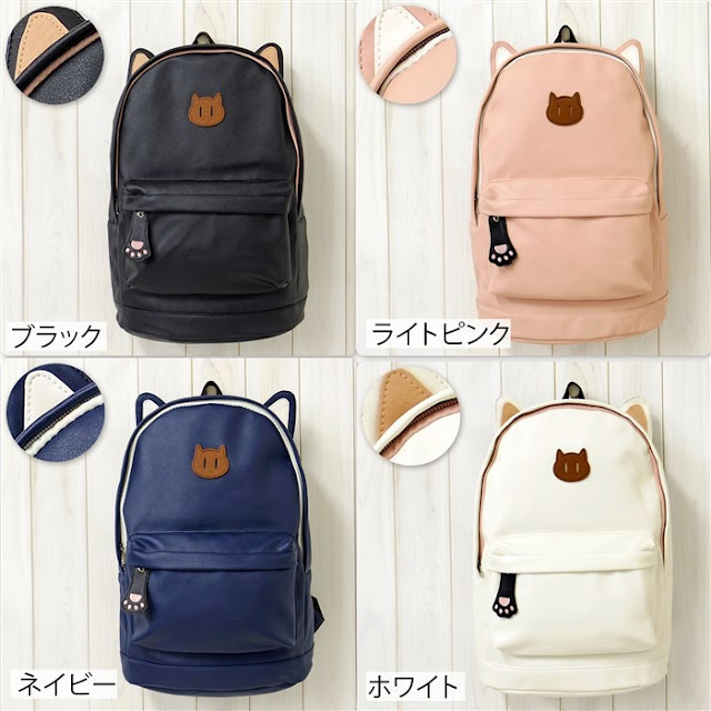 OMOROYA [Imported Genuine from Japan] Synthetic Leather Cat Ear Backpack