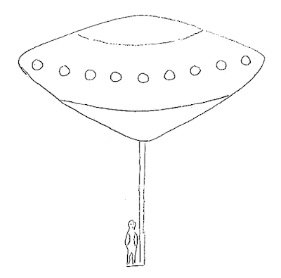 Sketch of the UFO and Alien Reported on Mountbatten's Estate