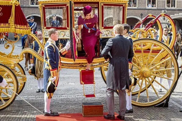 King Willem-Alexander, Prince Constantijn and Princess Laurentien. Queen Maxima wore a new dress by Jan Taminiau