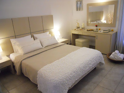 A spacious hotel room of Kosmitis hotel in Paros Greece
