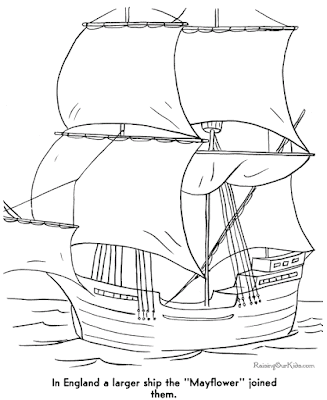 Mayflower coloring page 2
