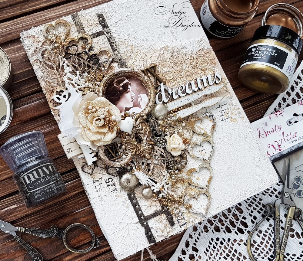 Mixed Media Place Vintage mixedmedia notebook cover tutorial by Nadya