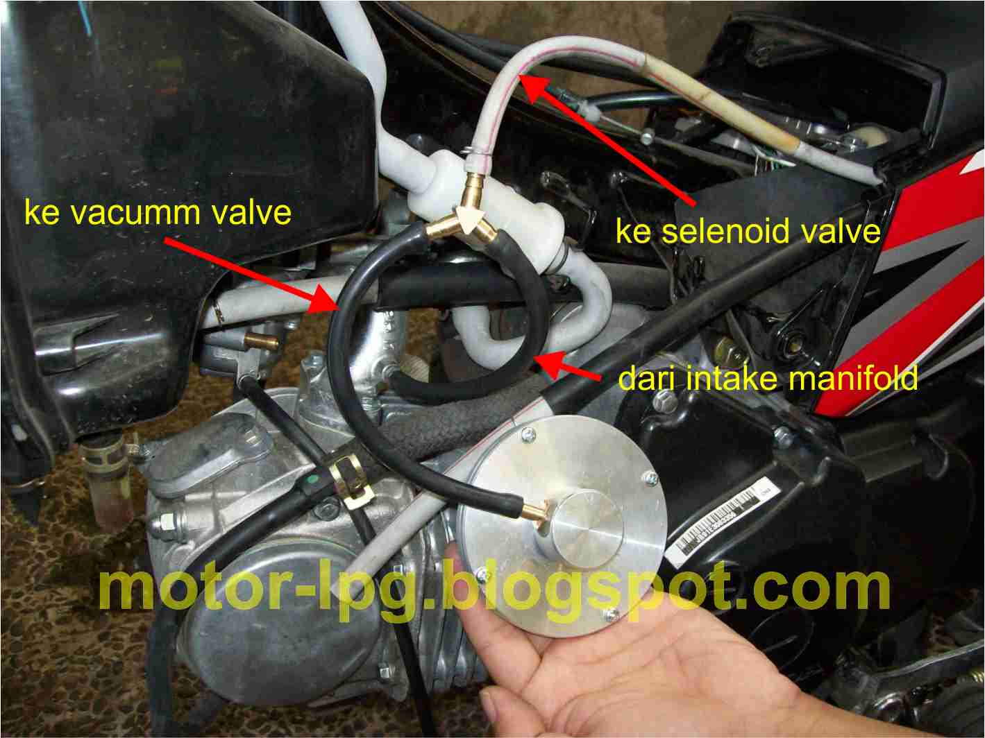 Konverter Kit LPG Untuk Sepeda Motor Honda Supra X 125 Dengan