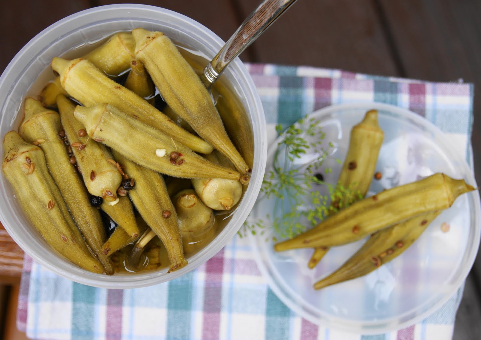 Spicy Pickled Okra no canning required The Kitchen is My Playground