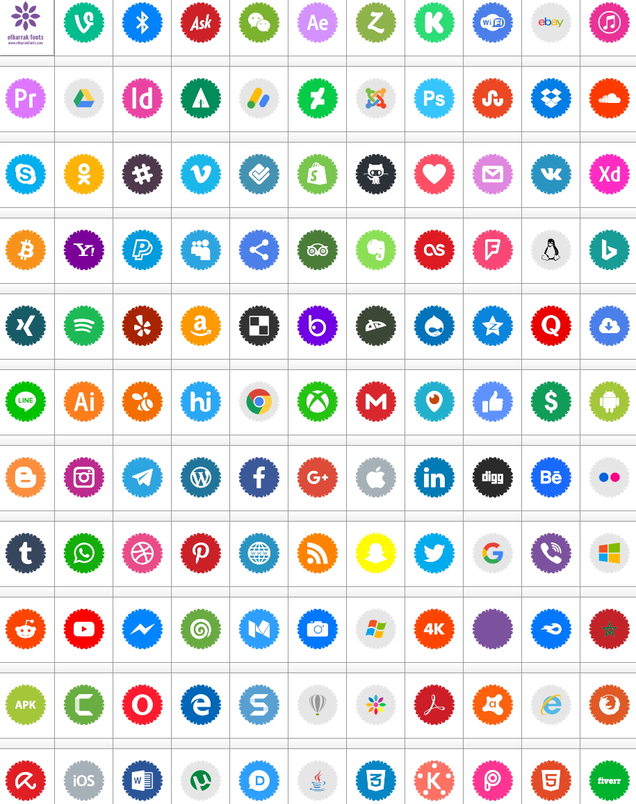 download font 120 logos Color ttf otf 