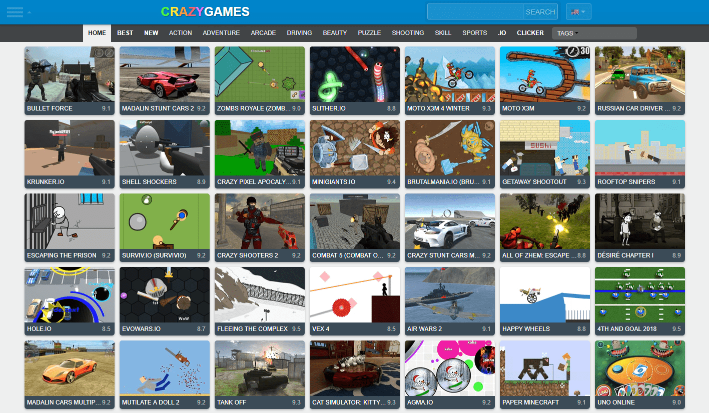 Crazy Games website