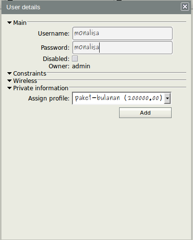 User details