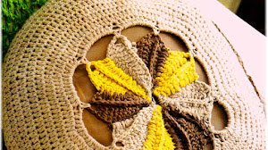 Almohadón ~ Cojín Tricolor Crochet / Paso a paso