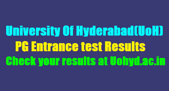 University Of Hyderabad(UoH) PG Entrance test Results 2017 Declared @ Uohyd.ac.in University Of Hyderabad(UoH) PG Entrance test Results,hyderabad central university pg results,uoh hcu pg results