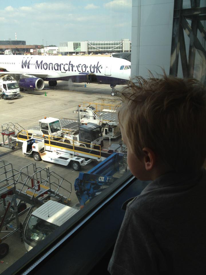 Monarch aeroplane at airport