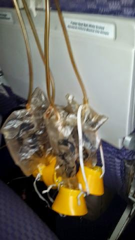 2 Photos: Loss of cabin pressure on an Abuja flight to Lagos today