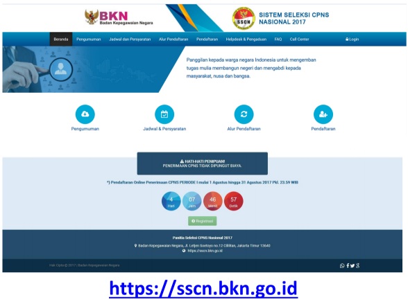 Tampilan halaman utama sscn bkn Tampilan halaman utama sscn bkn