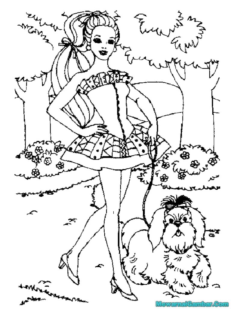 Mewarnai Gambar Barbie Mewarnai Gambar