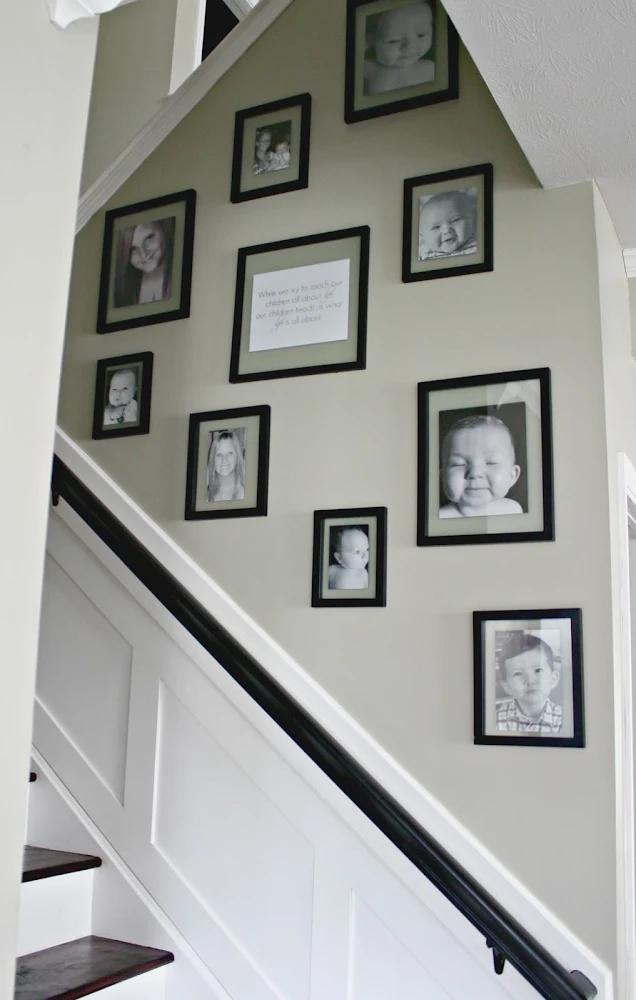 photo wall on staircase