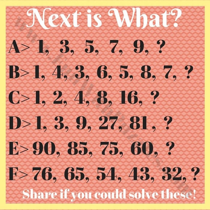 Next In The Sequence Puzzles for Kids with Answers