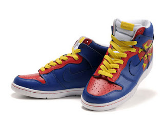DC Comics Nike Dunks High Tops Shoes: Nike Dunks Superman Shoes For Men DC Comics Superhero Sneakers