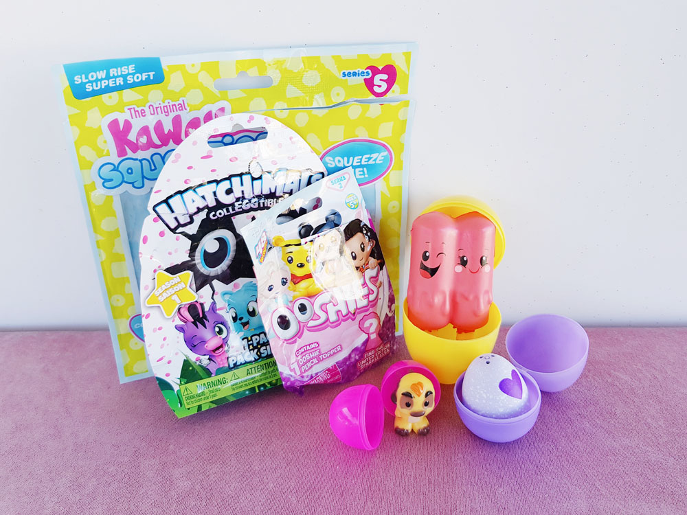 plastic eggs with toys inside
