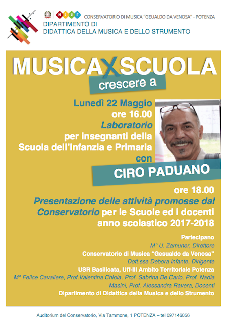 didattica della musica potenza, ciro paduano, valentina chiola, felice cavaliere, conservatorio di musica potenza