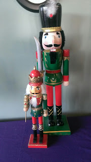 one big and one small green nutcrackers