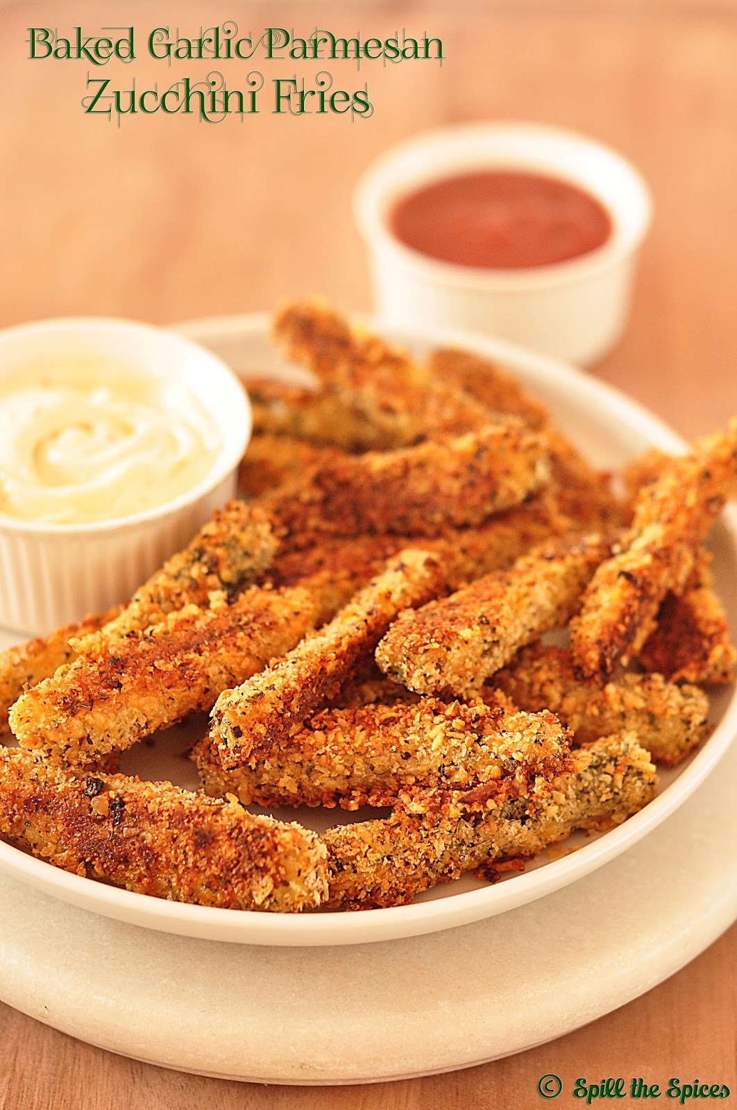 Baked Garlic Parmesan Zucchini Fries Spill the Spices