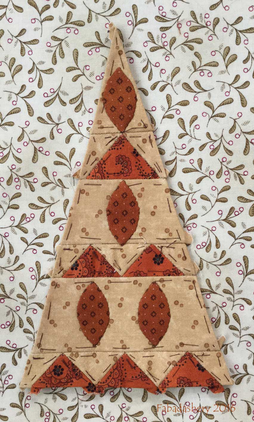 Fabadashery Dear Jane Quilt Border Triangle Block LR13 Watermelon