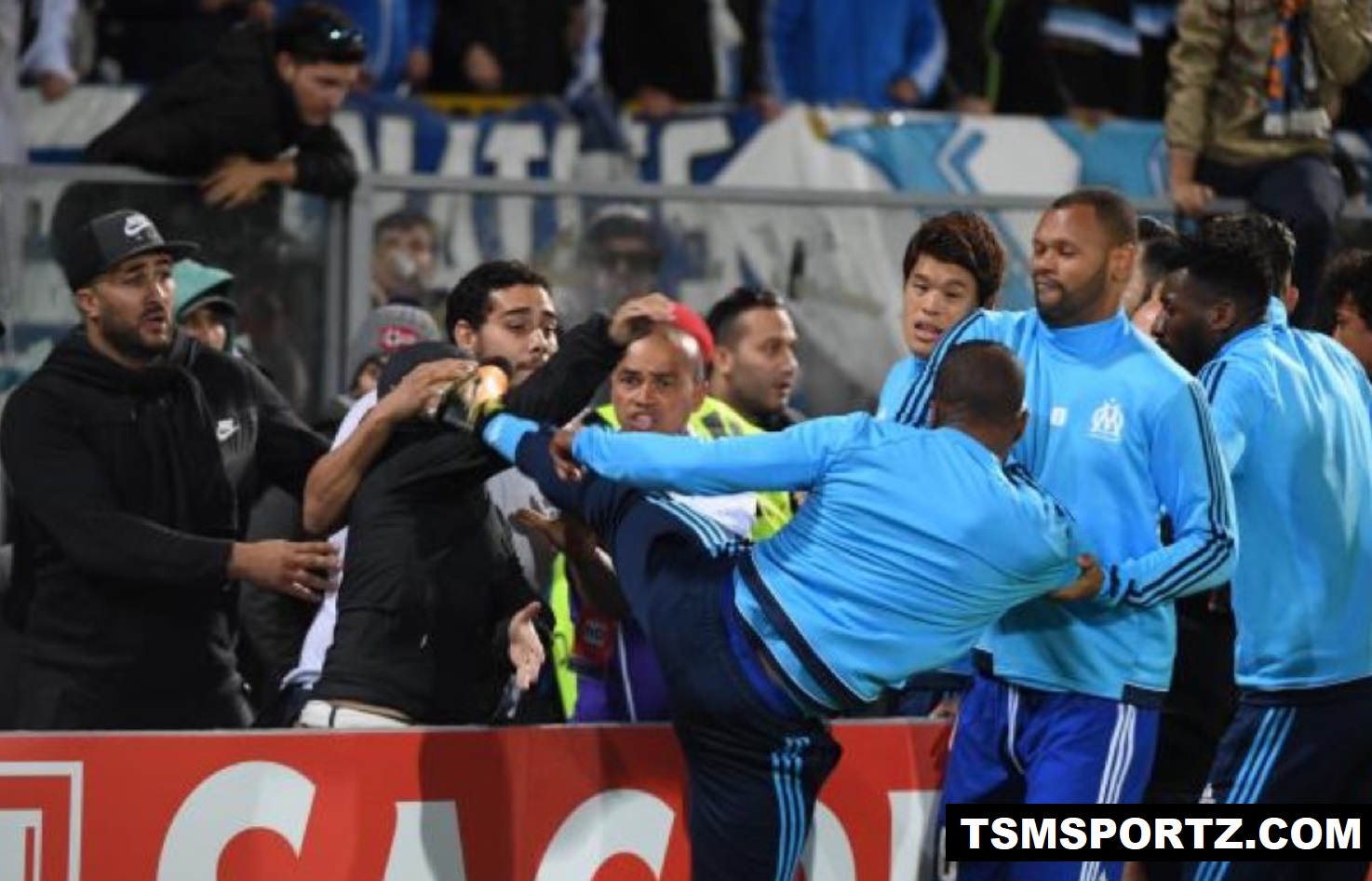 Evra ban from uefa competition till 2018 June for kicking fan