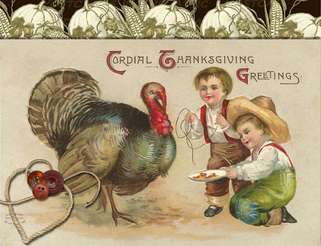 Handmade Postcard Set of 12 Kids Teasing Tom Turkey Thanksgiving Greeting Card