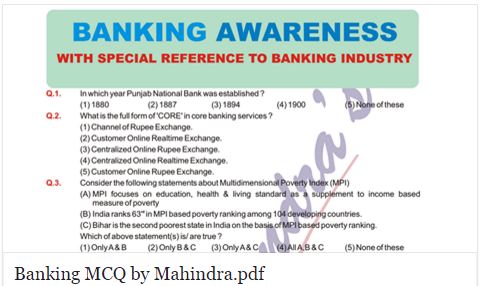 Pdf General Awareness With Special Reference To Banking Industry Study Materials Psc Online Book